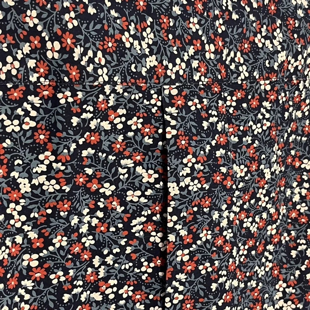 J Crew Mens Slim Stretch Floral Button Shirt XXL Navy Preppy Statement Retro 90s